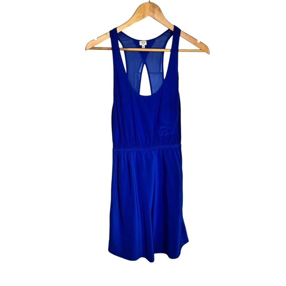 Aritizia Wilfred Blue Silk Mini Dress Size XS